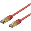 DELTACO S/FTP Cat6a tinklo kabelis, delta cert, LSZH, 1,5 m, raudonas