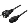 DELTACO kabeliai, CEE 7/7 iki IEC 60320 C19 , max 250V / 16A, 3m, juodas DEL-110T