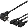 DELTACO „device-Y“ laidas, 3 krypčių CEE 7 / 7-3xIEC C13, 1m + 2m, juodas DEL-109I