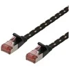 DELTACO Tough Flat CAT.6A U/FTP Komutacinis kabelis, 28AWG, 1m, juodas