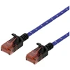 DELTACO Tough Slim CAT.6A U/UTP Komutacinis kabelis, 28AWG, 3.8mm, 1m, Mėlyna