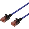 DELTACO Tough Slim CAT.6A U/UTP tinklo kabelis, 28AWG, 3.8mm, 0.5m, Mėlynas