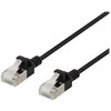DELTACO U/FTP Cat6a jungiamasis kabelis, plonas, 3,8 mm skersmens, 1 m, juodas
