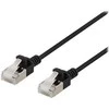 DELTACO U/FTP Cat6a jungiamasis kabelis, plonas, 3,8 mm skersmens, 0,3 m, juodas