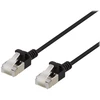 DELTACO U / FTP Cat6a pleistras kabelis, plonas, 3,8mm skersmens, 2m, juodas