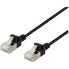 DELTACO U/FTP Cat6a jungiamasis kabelis, plonas, 3,8 mm skersmens, 0,3 m, juodas