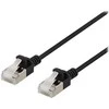 DELTACO U/FTP Cat6a jungiamasis kabelis, plonas, 3,8 mm skersmens, 1,5 m, juodas
