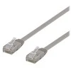 Deltaco U/UTP Cat6 jungiamasis kabelis, plokščias, 0,3 m, 250 MHz, pilkas