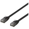 U/UTP Cat6 DELTACO kabelis, plokščias, 0,3 m, 250 MHz, juodas / TP-603S-FL