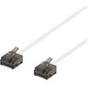 DELTACO U/UTP Cat6a jungiamasis kabelis, plokščias, 0,15 m, 1 mm storio, baltas