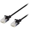 DELTACO U/UTP Cat6a jungiamasis kabelis, plonas, 3,5 mm skersmens, 2 m, juodas