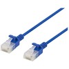DELTACO U/UTP Cat6a jungiamasis kabelis, plonas, 3,5 mm skersmens, 1 m, mėlynas