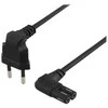 DELTACO laidas, 0,5 m, kampuotas CEE 7/16, IEC 60320, juodas DEL-109BK