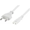 DELTACO maitinimo laidas, CEE 7/16 IEC 60320 C7, 2m, baltas DEL-109J