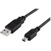 Deltaco USB-23S, 0,5 m, USB A, USB A/Mini-USB B, USB 2.0, Kištukas/Kištukas, Juodas