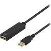Kabelis DELTACO USB 2.0, 20.0m, juodas / USB2-EX20M