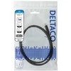 DELTACO USB 2.0 USB-C - USB-C įkrovimo laidas, 3A, 1m, juodas