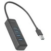 USB-A šakotuvas DELTACO, 5 Gbit/s, 4x USB-A, plonas, juodas / UH-734 / 1902425
