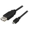 Kabelis DELTACO USB 2.0 "micro B-AF" OTG, 0.2m, juodas / USB-73
