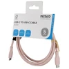 Deltaco USB-C - C USB2.0 SPR kabelis, silikoninis, 1,5 m, rožinis