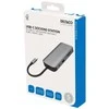 USB-C jungčių stotelė DELTACO, 9in1, 3x USB-A, SD/Micro SD, RJ45, HDMI, VGA, sidabrinė / USBC-HDMI25 / 1902420