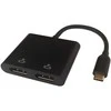USB-C MST jungčių stotelė DELTACO 2x 4K/60Hz, DP x 2, juoda, 0,1m / USBC-2DP