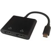 USB-C MST jungčių stotelė DELTACO 2x 4K/60Hz, DP x 2, juoda, 0,1m / USBC-2DP