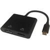 USB-C MST jungčių stotelė DELTACO 2x 4K/60Hz, HDMI + DP, juoda, 0,1m / USBC-HDDP