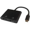 USB-C MST jungčių stotelė DELTACO 2x 4K/60Hz, HDMI x 2, juodas, 0,1m / USBC-2HDMI