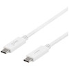 Deltaco USBC-1407M 1m 10Gbps 5A 100W Baltas (Baltas) USB-C Laidas