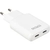 USB-C įkroviklis DELTACO, 5 W, 2x USB-C PD, plonas, 45 W, baltas / USBC-AC200 / 1903269