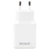 USB-C įkroviklis DELTACO, 5 W, 2x USB-C PD, plonas, 45 W, baltas / USBC-AC200 / 1903269