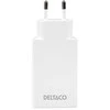 USB-C įkroviklis DELTACO, 67 W, 2x USB-C PD, plonas, baltas / USBC-AC201 / 1903667