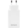 USB-C įkroviklis DELTACO, 67 W, 2x USB-C PD, plonas, baltas / USBC-AC201 / 1903667