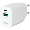 USB GaN sieninis įkroviklis DELTACO, 1x USB-A 18 W, 1x USB-C PD 35 W, PPS / USBC-AC159 / 1903775