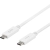 DELTACO – USB laidas – USB-C (vyriškas) į USB-C (vyriškas) – USB 3.1 Gen 2 – 5 A – 50 cm – USB maitinimo tiekimas (5A, 100W) – balta