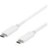 Kabelis DELTACO USB-C į USB-C, 0,5 m, 10 Gbps, 100 W 5A, USB 3.1 Gen 2, E-Market, baltas / USBC-1406