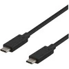 USB-C kabelis DELTACO 0.25m, USB 3.1 Gen 2, 10 Gbps, 60W, juodas / USBC-1120