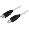 Kabelis DELTACO USB 2.0 "A-B", 5.0m, baltas-juodas / USB-250