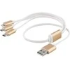Deltaco Kabelis EPZI USB-C, apšvietimas, micro USB, 0.5m, baltas / USB-MULTI05