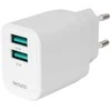 USB sieninis įkroviklis DELTACO, 2x USB-A, 12 W prievadai, maks. bendra galia 12 W, baltas / USB-AC200 / 1903265