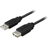 Kabelis DELTACO USB 2.0 Type A ha - Type A ho 2m, 2m, juodas / USB2-12S