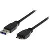 DELTACO USB 3.0 laidas, A tipo - „Micro B“ tipo lizdas, 0,5 m, juodas USB3-005S