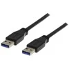 DELTACO USB 3.0 kabelis, A tipo male - A tipo male, 1 m, juodas / USB3-210S