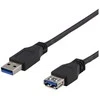 DELTACO USB 3.1 Gen1 prailginimo kabelis, USB-A male į USB-A female, 2m, juodas/ USB3-242