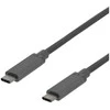 Kabelis DELTACO 3 A, 1.0m. USB-C - USB-C 60W USB PD, 10 Gbps, pilkas / USBC-1362