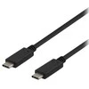 DELTACO USB-C į USB-C laidas, 1m, 10Gbps, 100W 5A, USB 3.1 Gen Juodas USBC-1402