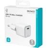 USB-C mini sieninis įkroviklis DELTACO 1x USB-C, PD 20 W, baltas / USBC-AC150