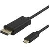 DELTACO USB-C į DisplayPort kabelis, 1m, 4K @ 60Hz, juodas USBC-DP100