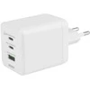 USB GaN sieninis įkroviklis DELTACO, 100 W, 1x USB-A, 2x USB-C, PPS, bendra išvestis 100 W, baltas / USBC-GAN06 / 1903219